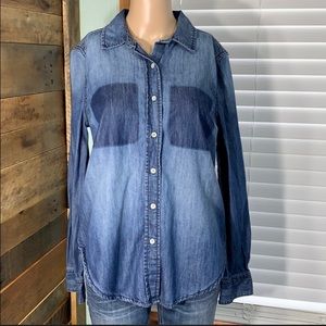 Joe Fresh Long Sleeve Blue Jean Denin Button Down